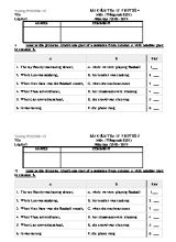 Đề kiểm tra 15 phút môn Tiếng Anh Lớp 8 - Năm học 2018-2019 - Trường THCS Đăk - Ơ
